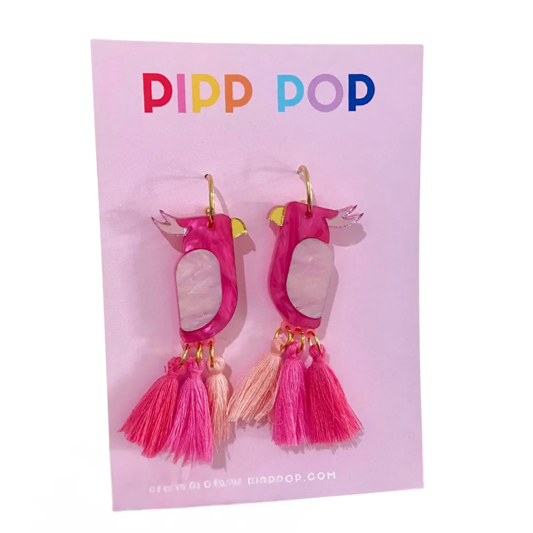 Pink Galah Dangle Earrings