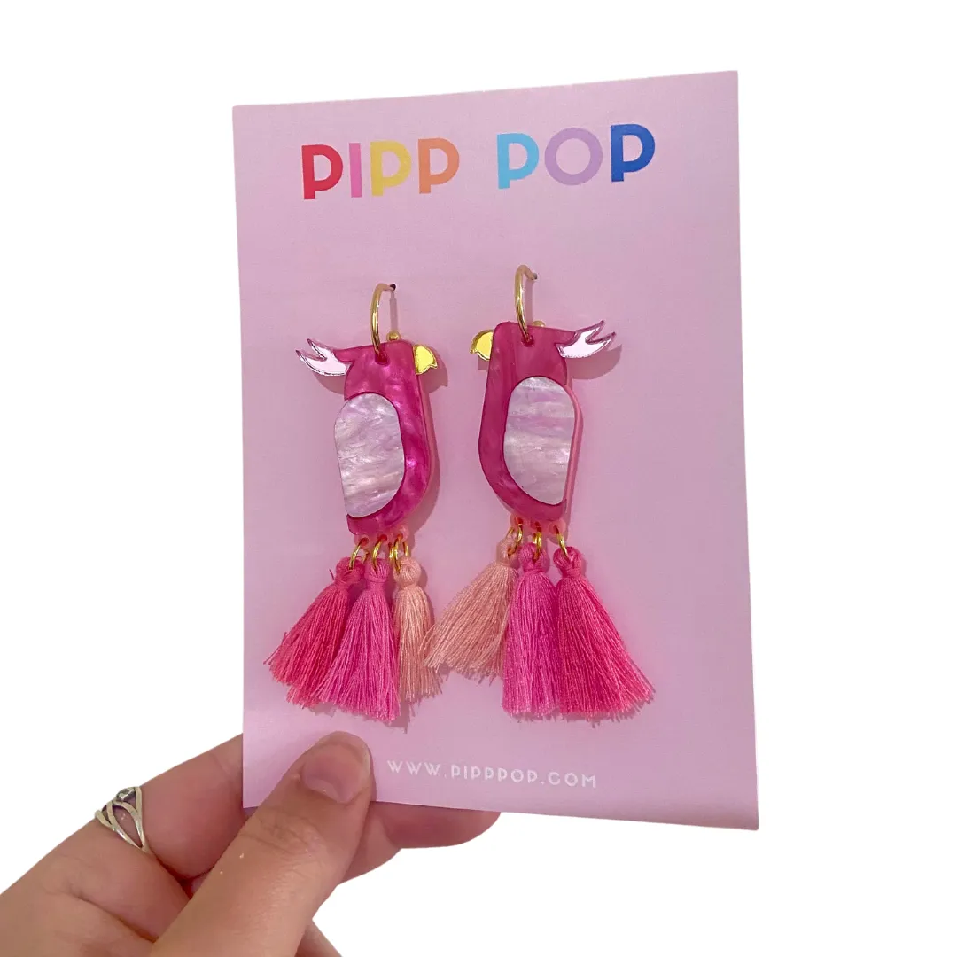 Pink Galah Dangle Earrings