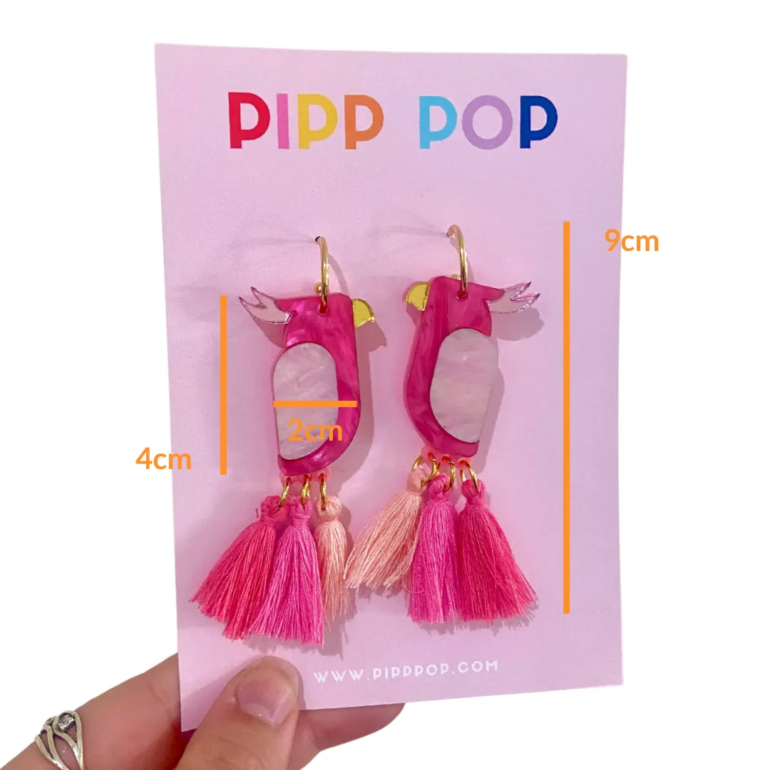 Pink Galah Dangle Earrings