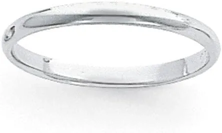 Platinum 3mm Plain Classic Dome Wedding Band Ring
