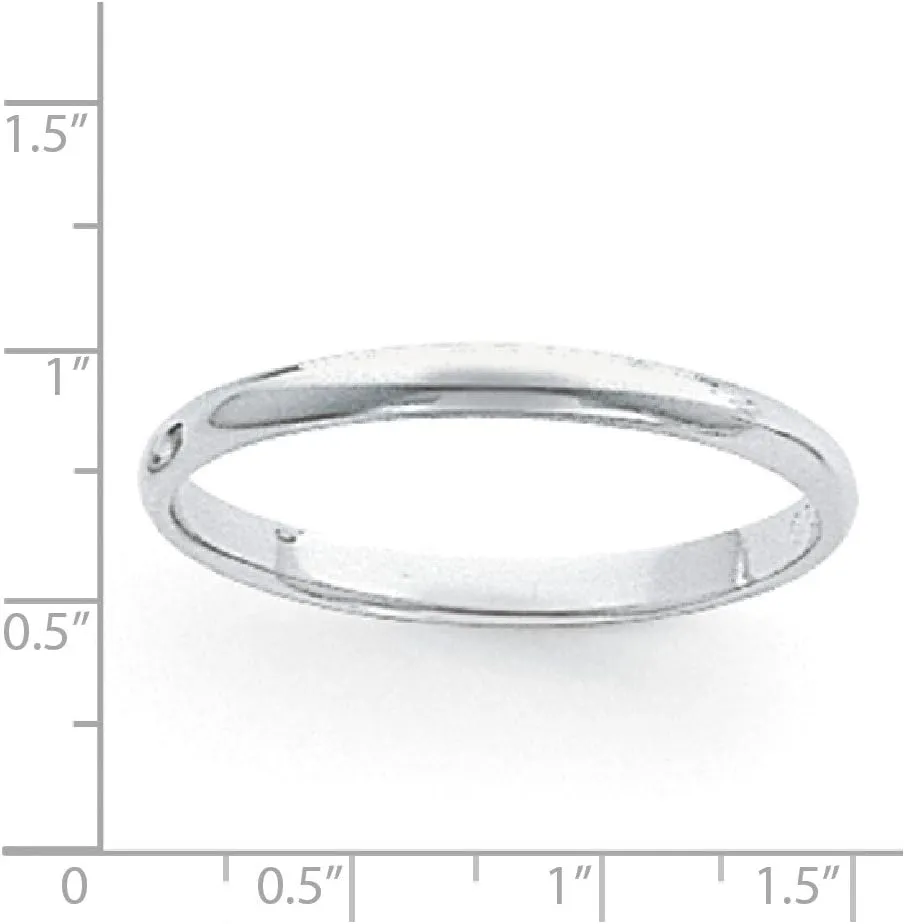 Platinum 3mm Plain Classic Dome Wedding Band Ring