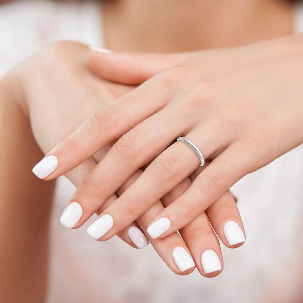 Platinum 3mm Plain Classic Dome Wedding Band Ring