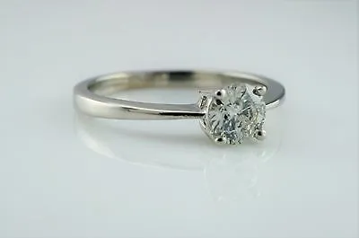 Platinum & 0.35ct Diamond Solitare Ring  - Size I
