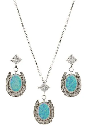 Pond of Luck in the Evening Sky Western Jewelry Set