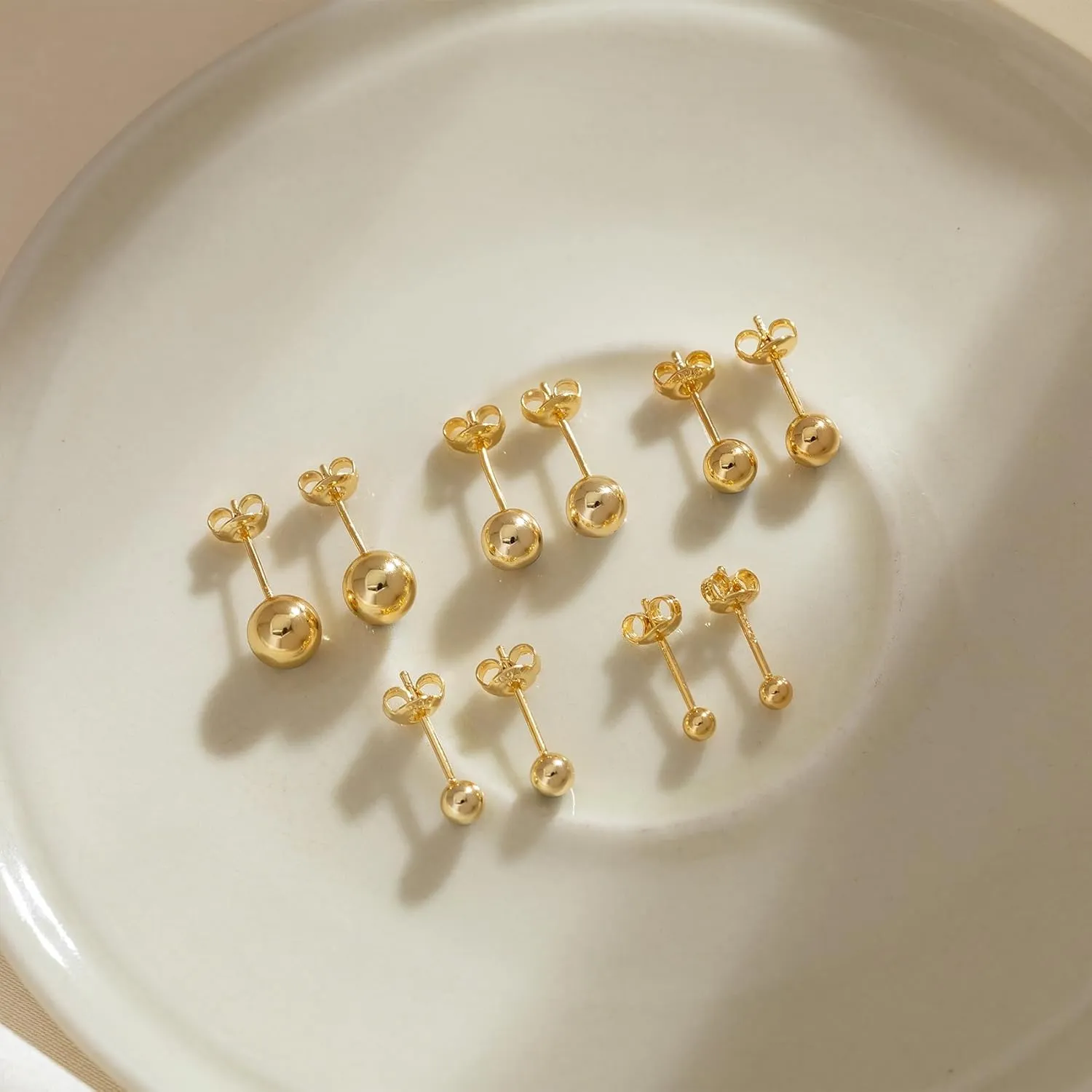 PRETOLE 8 Pairs Sterling Silver Stud Earrings for Women,14K Gold Plated Stud Earrings Set for Women Hypoallergenic Stud Earrings Cubic Zirconia Stud Earrings Small Stud Earrings for Women