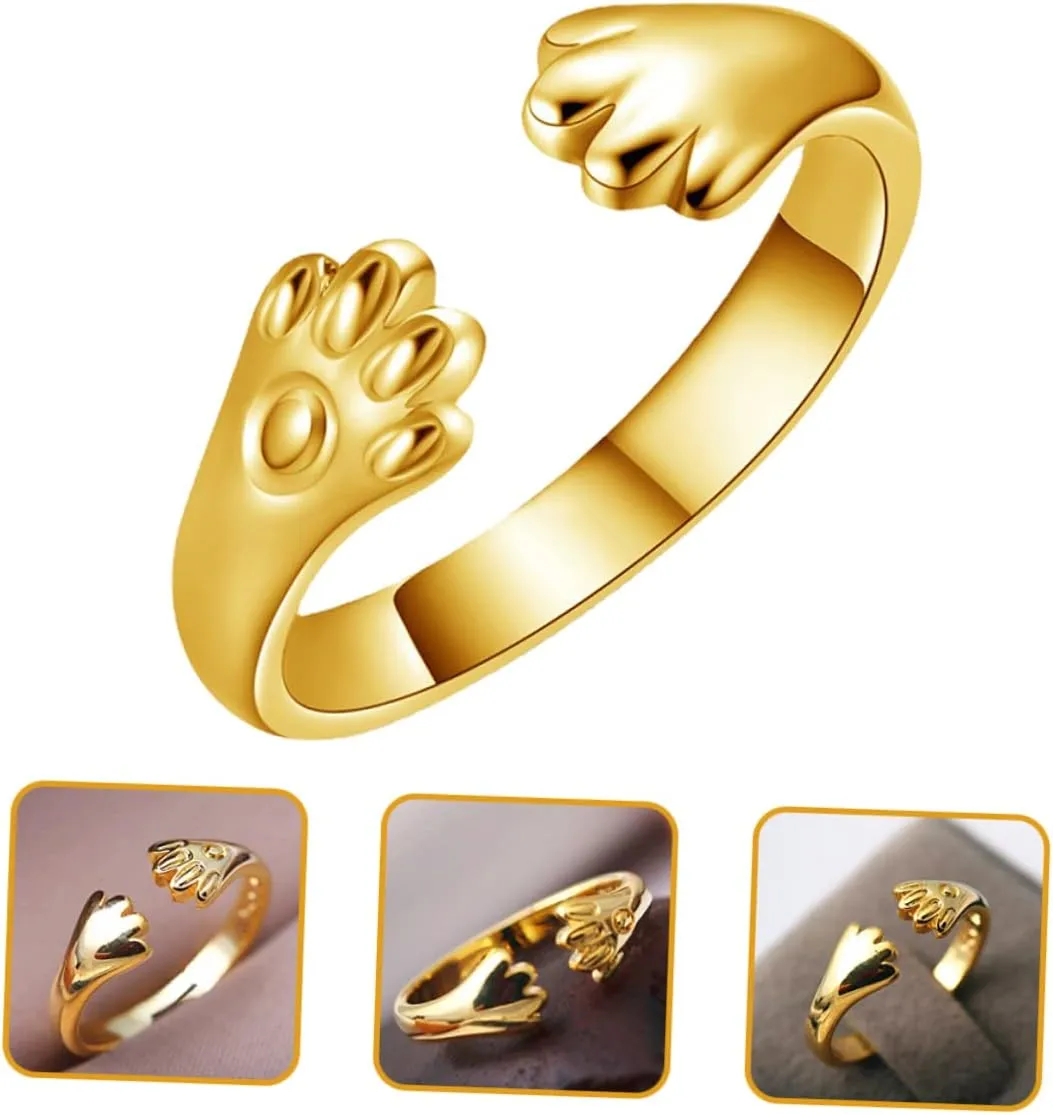 PRETYZOOM Cat Claw Ring Cool Rings Metal Ring Finger Jewelry Creative Ring Adjustable Open Ring Fashion Finger