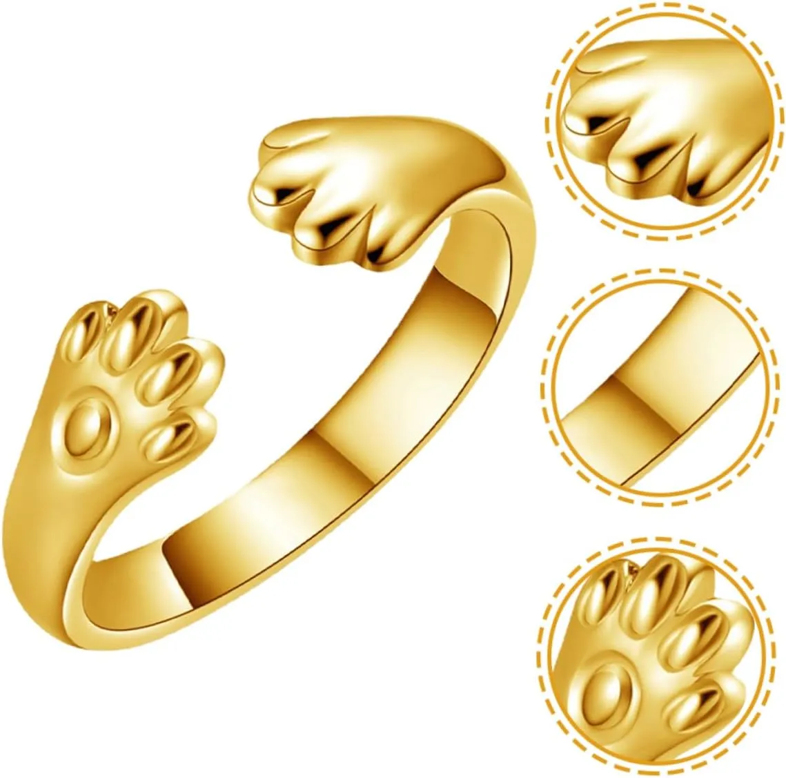 PRETYZOOM Cat Claw Ring Cool Rings Metal Ring Finger Jewelry Creative Ring Adjustable Open Ring Fashion Finger