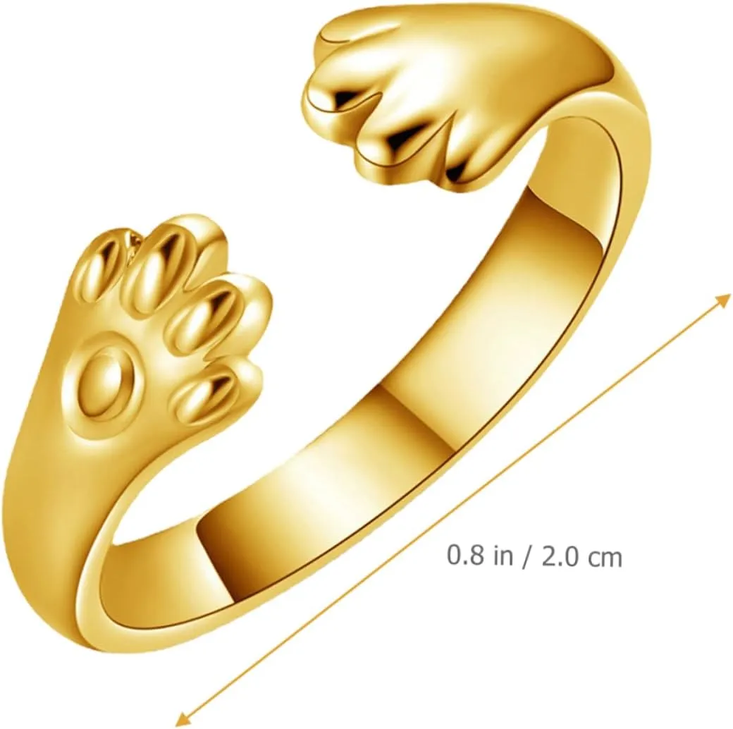 PRETYZOOM Cat Claw Ring Cool Rings Metal Ring Finger Jewelry Creative Ring Adjustable Open Ring Fashion Finger