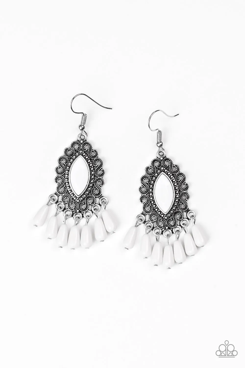 Private Villa - White Paparazzi Earrings