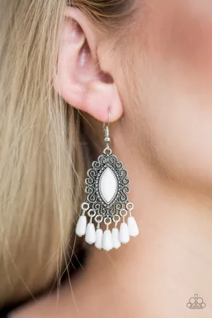 Private Villa - White Paparazzi Earrings