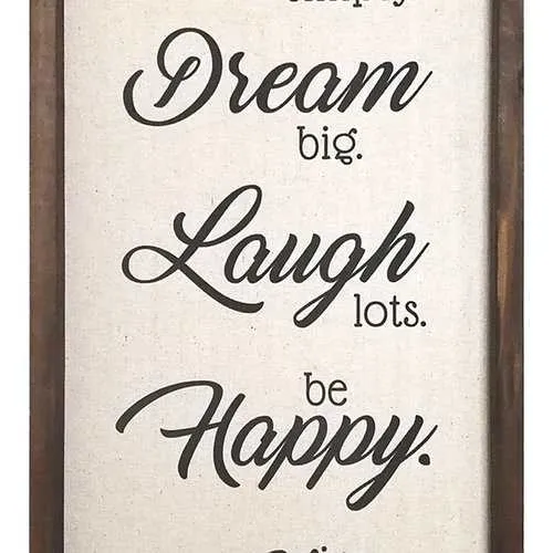 "Live  Dream  Laugh  Happy  Love" Wooden and Metal Wall Decor