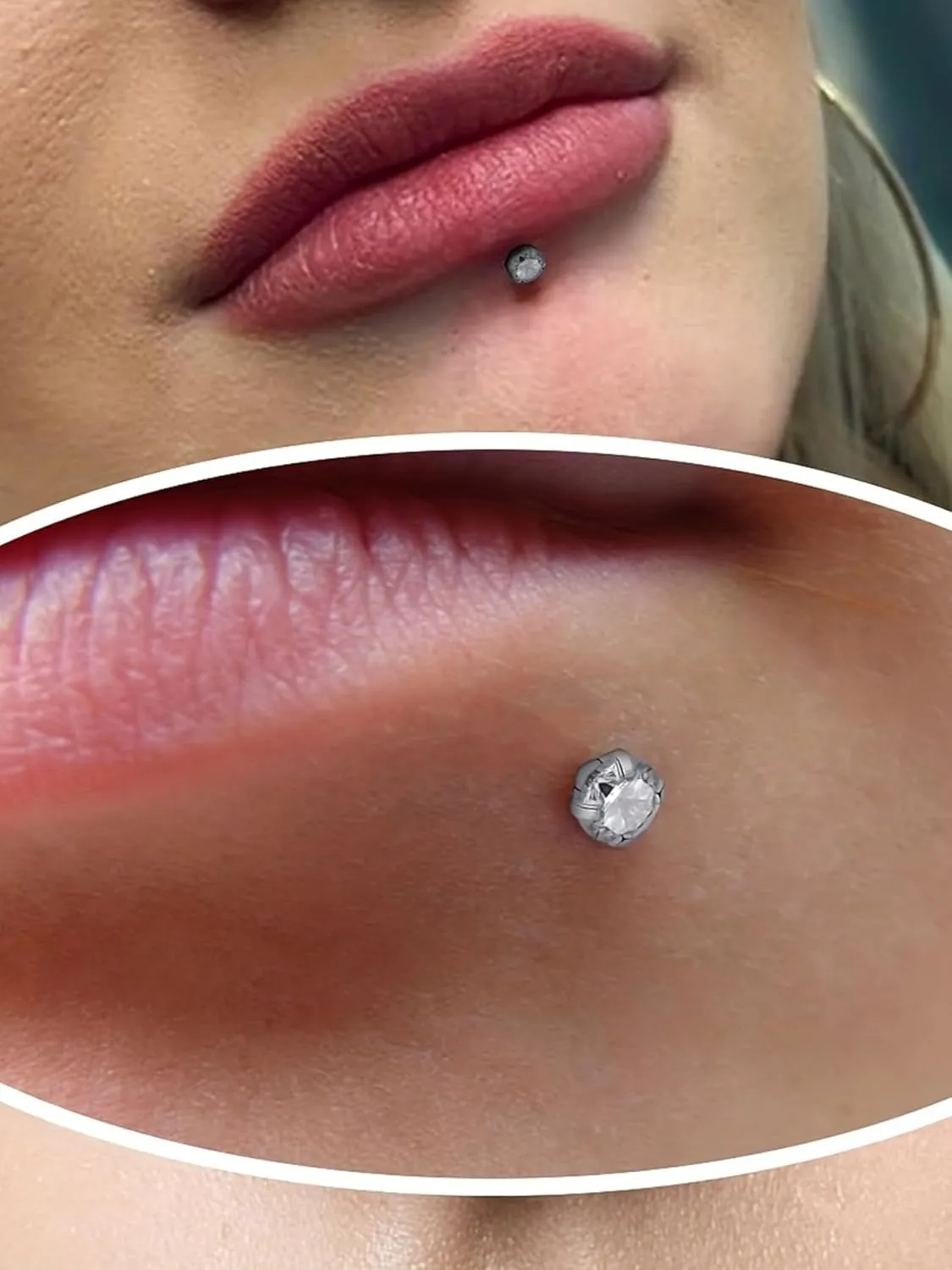 QWALIT 20g 18g 16g Tragus Piercing Jewelry Cartilage Tragus Earrings for Women Flat Back Nose Stud Internally Threaded Earrings Forward Helix Piercing Jewelry Threadless Taper Insertion Changing Tool