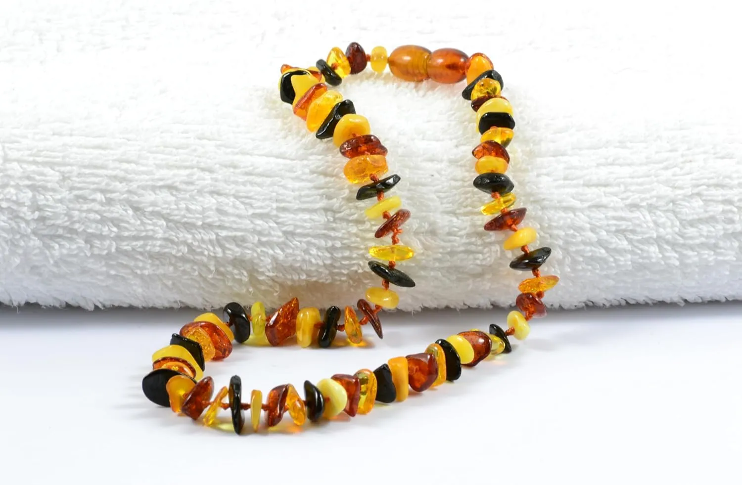 RAW Baltic Amber Necklace - Natural Amber from Baltic Region, Genuine Amber (13in.)
