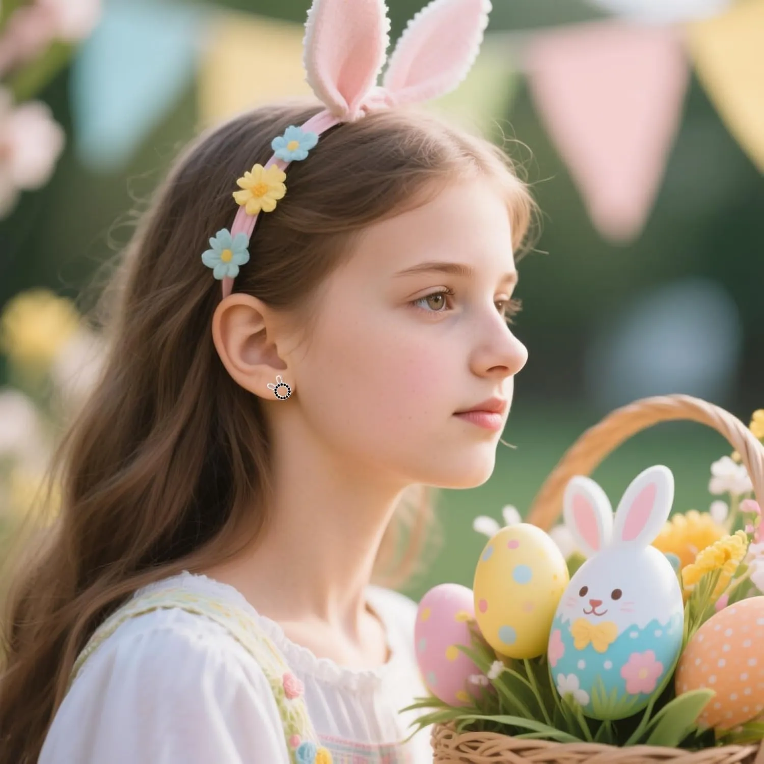 Reffeer Solid 925 Sterling Silver Easter Bunny Earrings Stud for Women Teens Cute Rabbit Stud Earrings Hypoallergenic