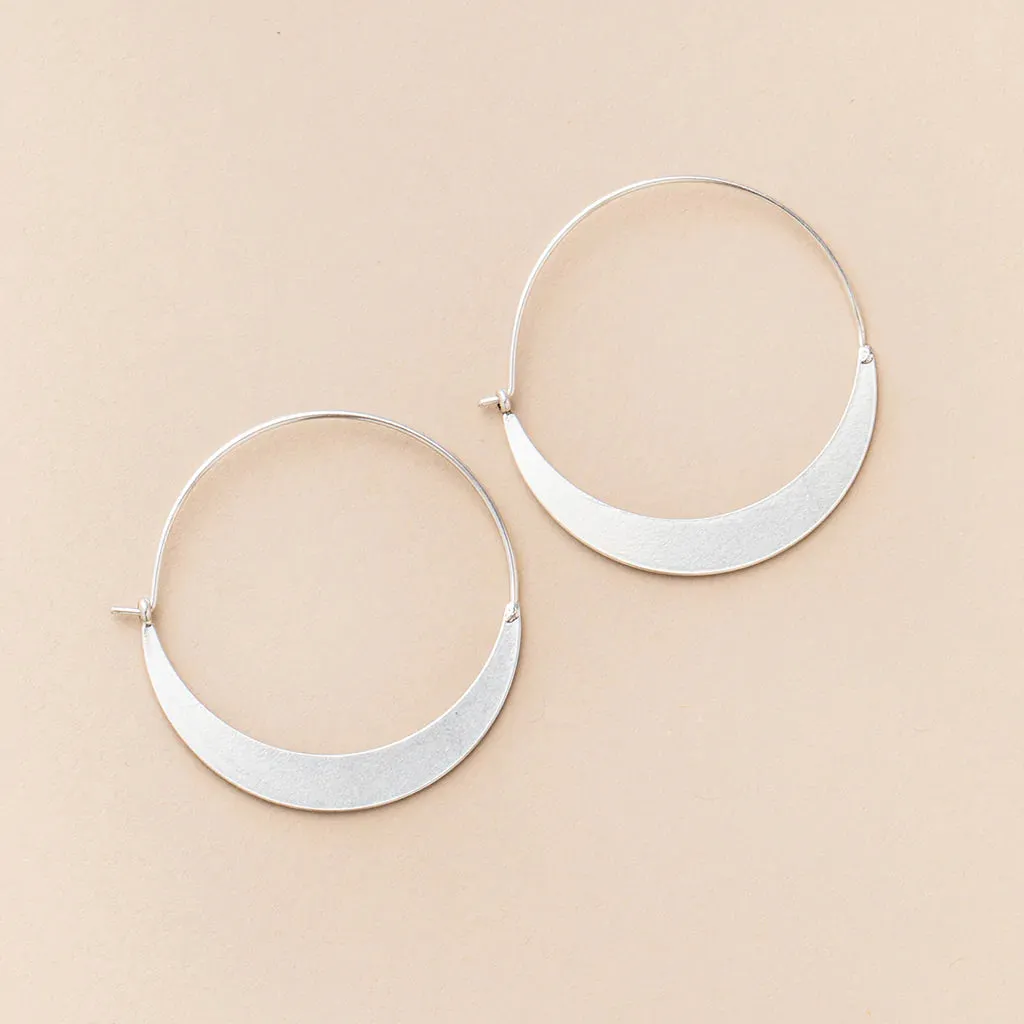 Refined Earring Collection - Crescent Hoop/Sterling Silver