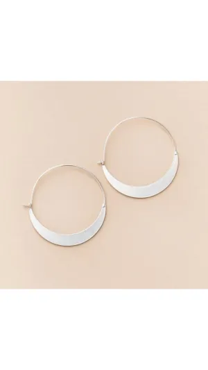 Refined Earring Collection - Crescent/Sterling Silver Hoops