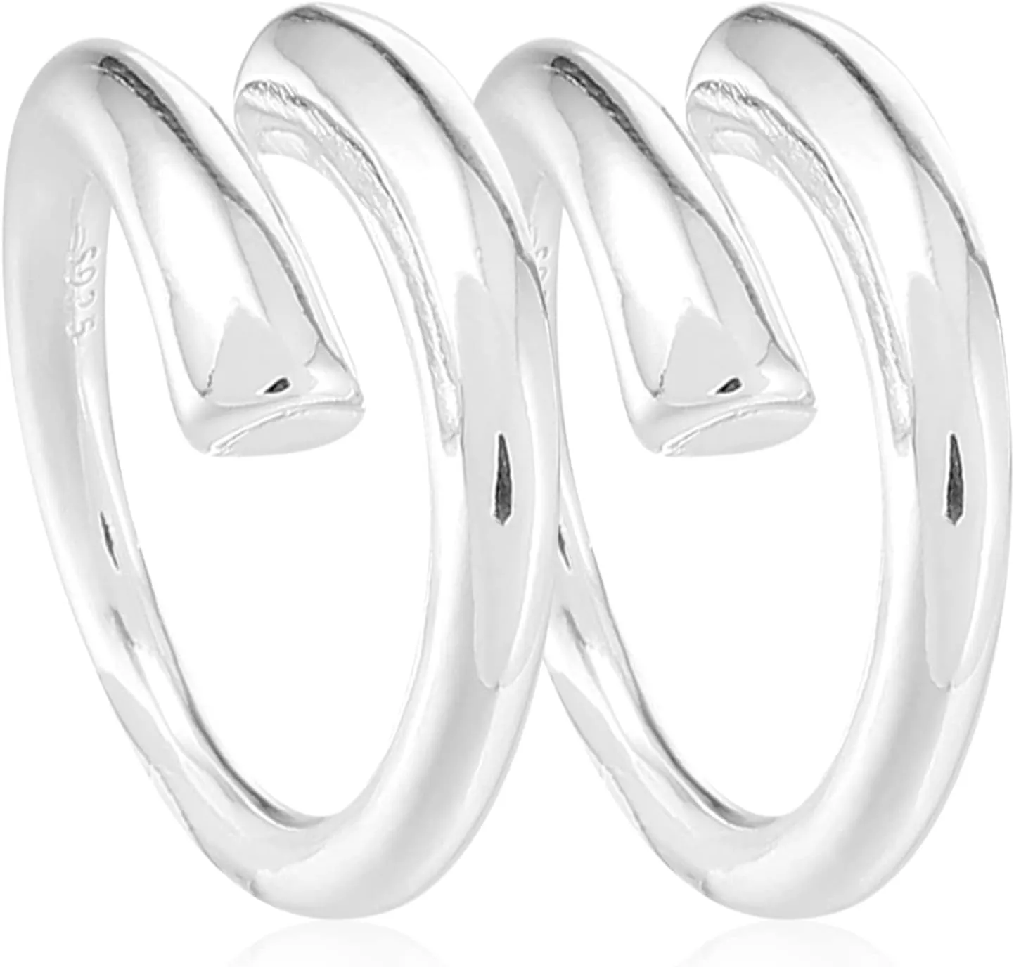 Rings for Women Silver Set Open Ring Adjustable Design Fashion Finger for Parties