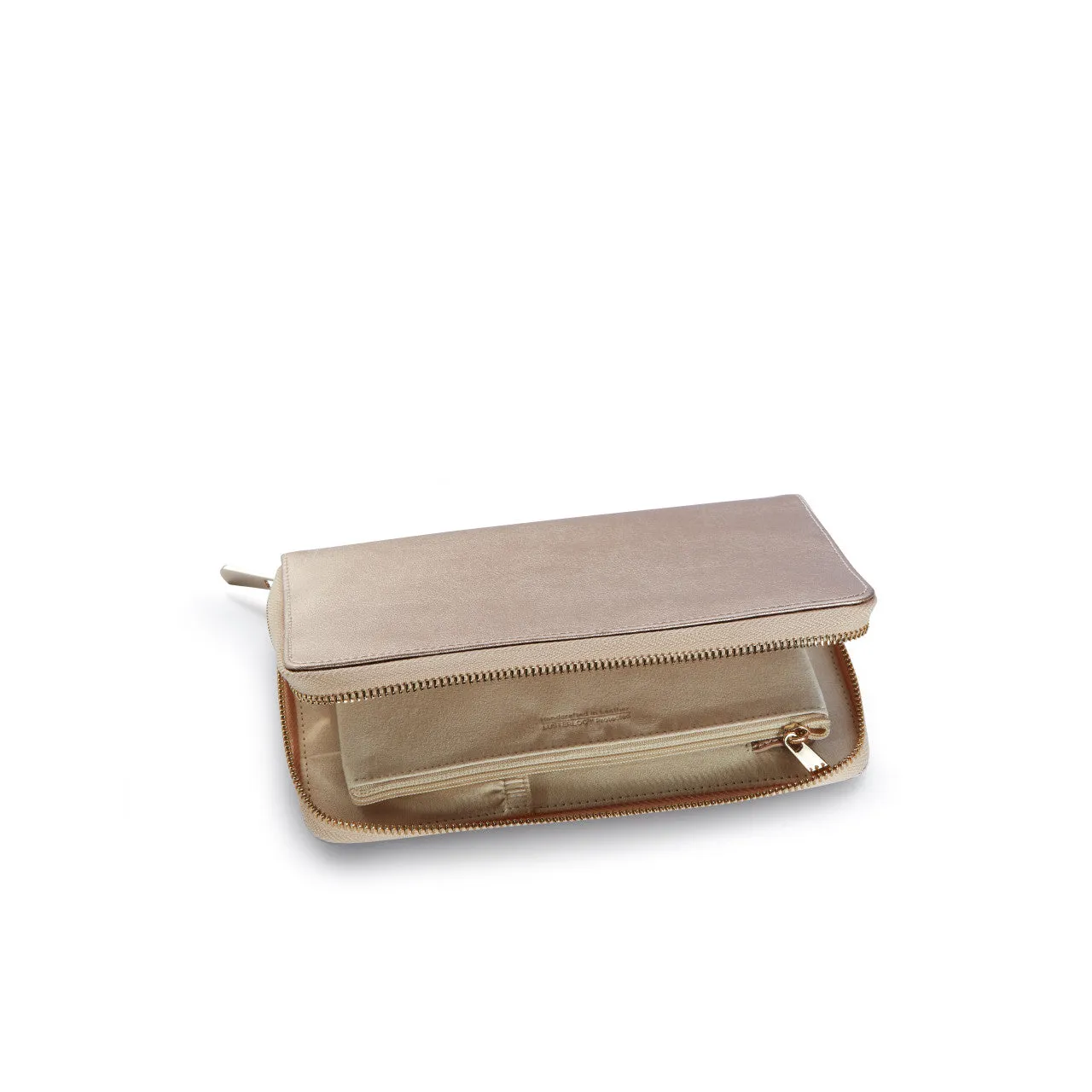 Rose Gold Travel Jewelry Zip Case