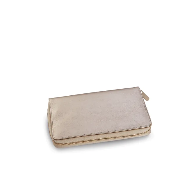 Rose Gold Travel Jewelry Zip Case