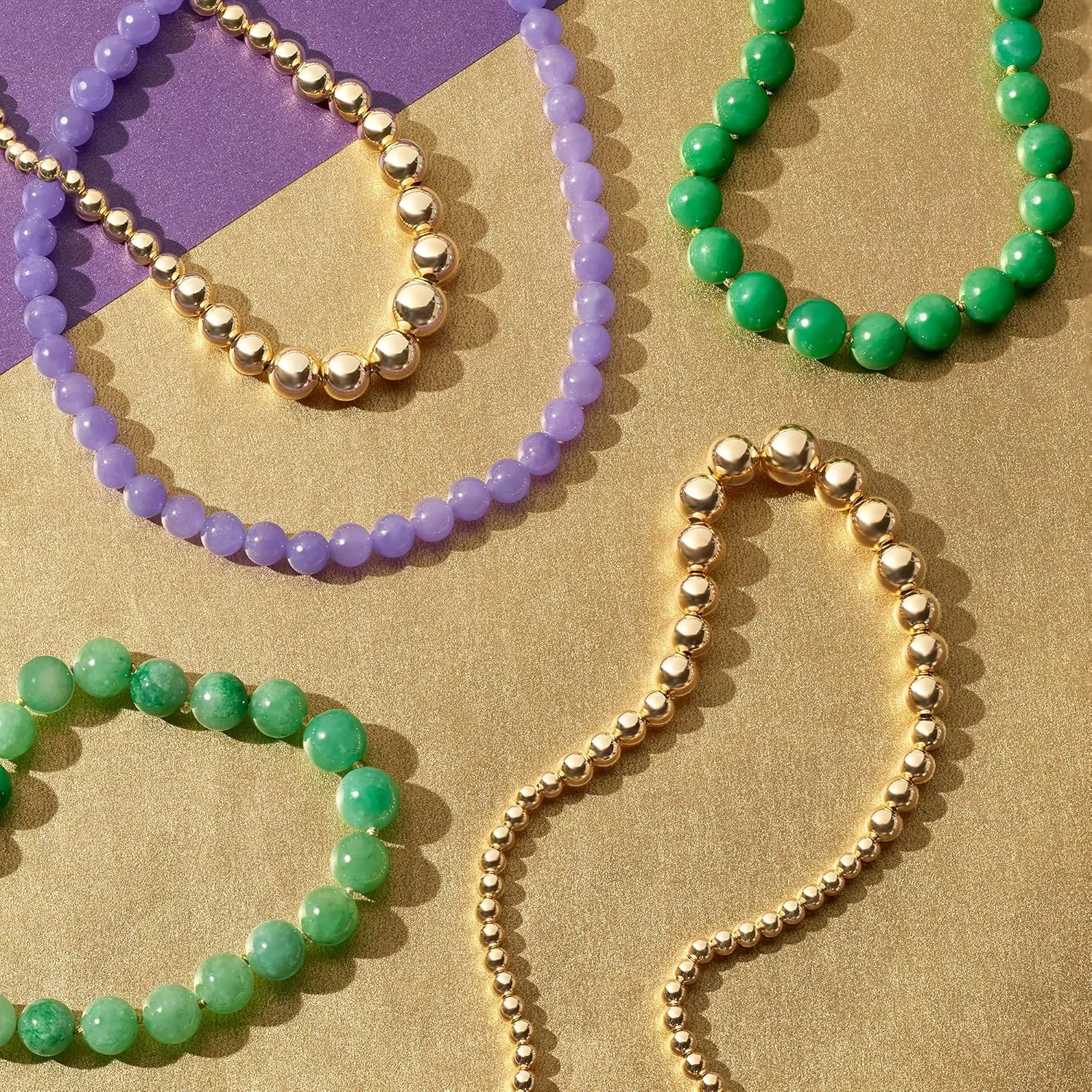 Ross-Simons 7-14mm Jade Bead Graduated Necklace With 14kt Yellow Gold