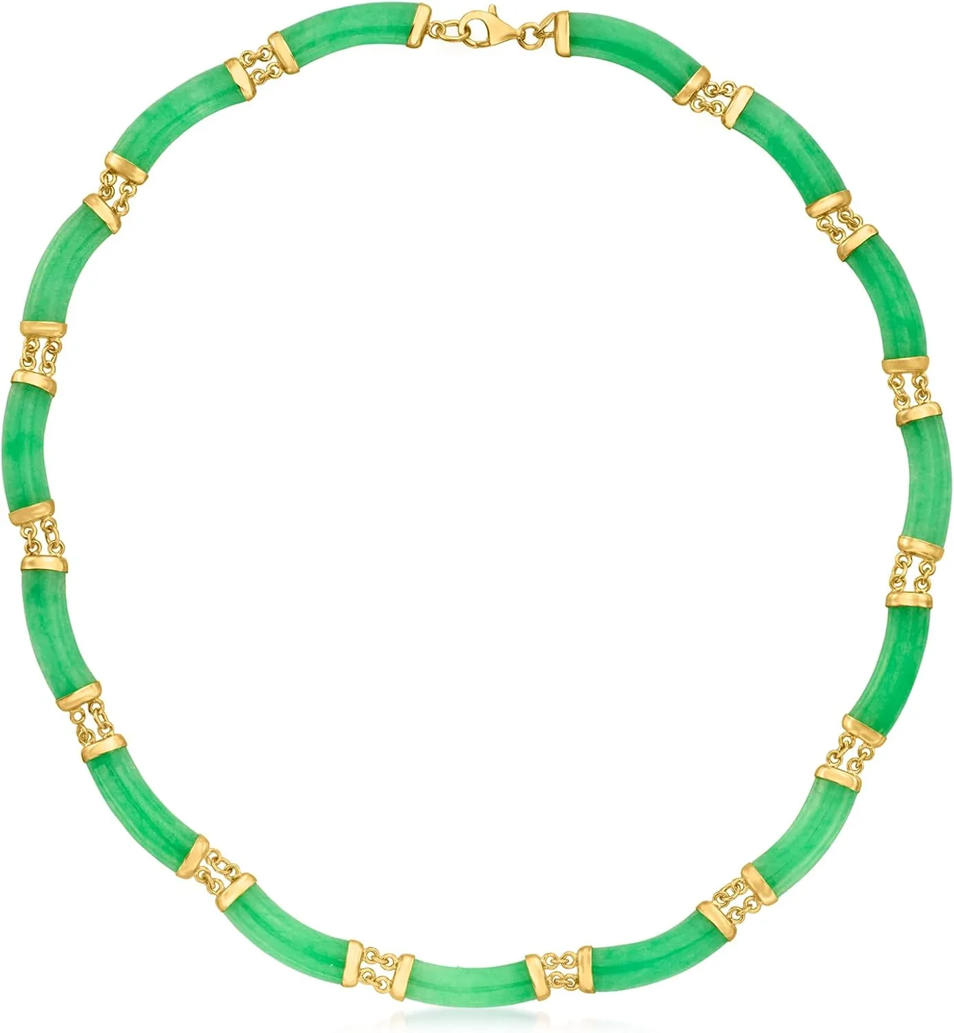 Ross-Simons Curved Jade Necklace in 18kt Gold Over Sterling
