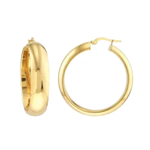 Round High Polished Hoops