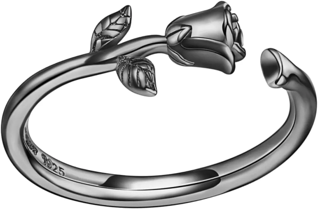 SAFIGLE Retro Knuckle Ring 925 Sterling Silver Flower Ring Women's Fashion Adjustable Size
