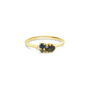 Sapphire Cluster & Diamond Ring
