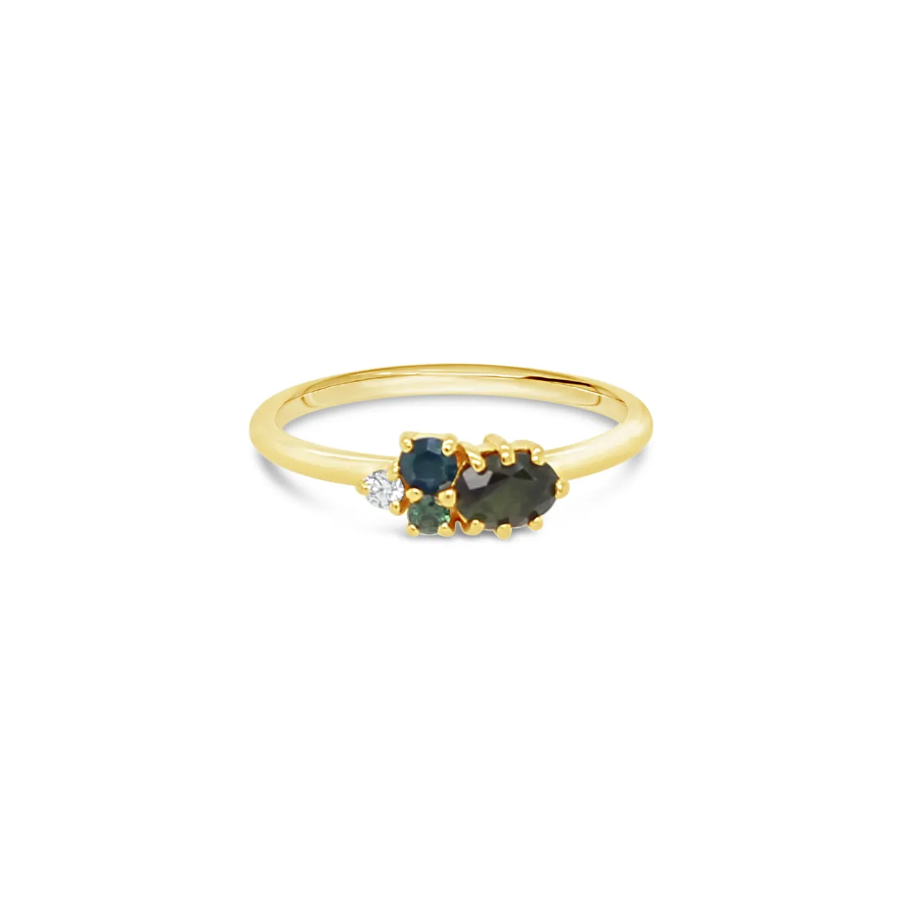 Sapphire Cluster & Diamond Ring