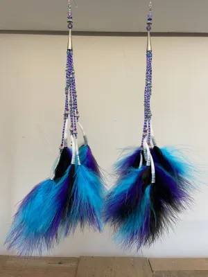 Savage Pom Feather Earrngs