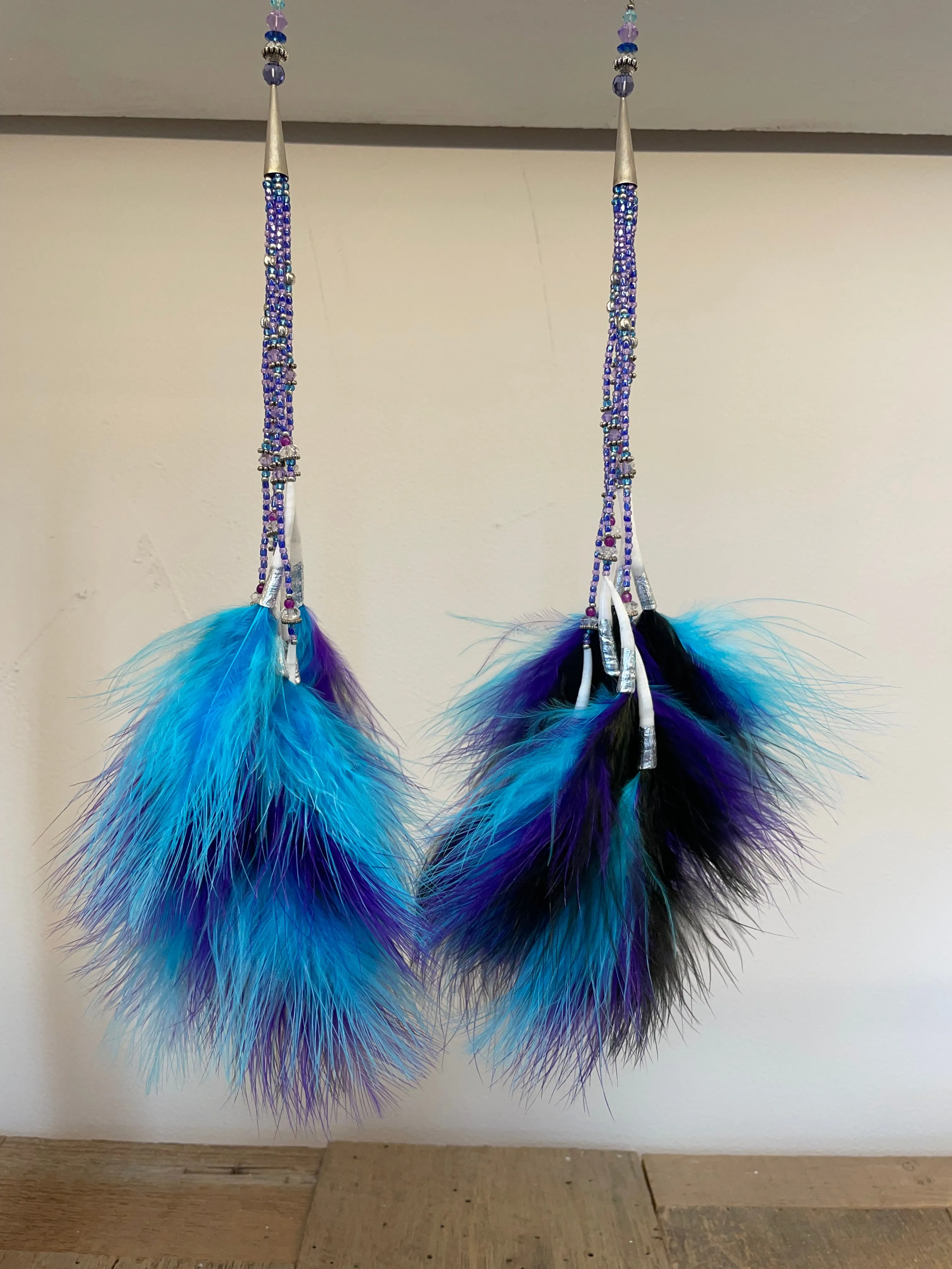 Savage Pom Feather Earrngs