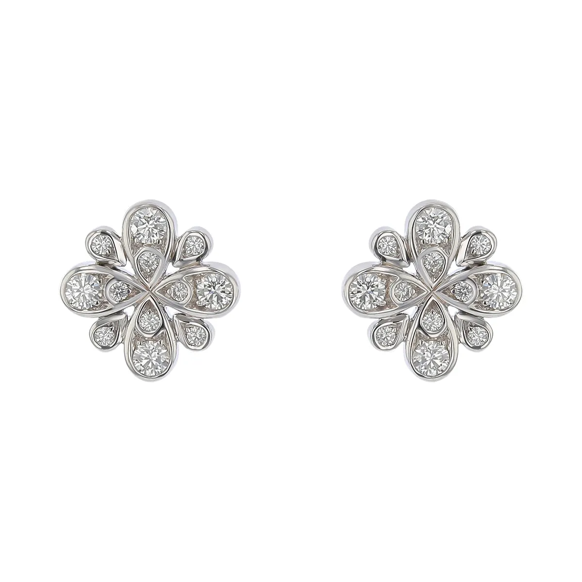 Scallop Jubilee 0.54ct Diamond Stud Earrings in 18K White Gold