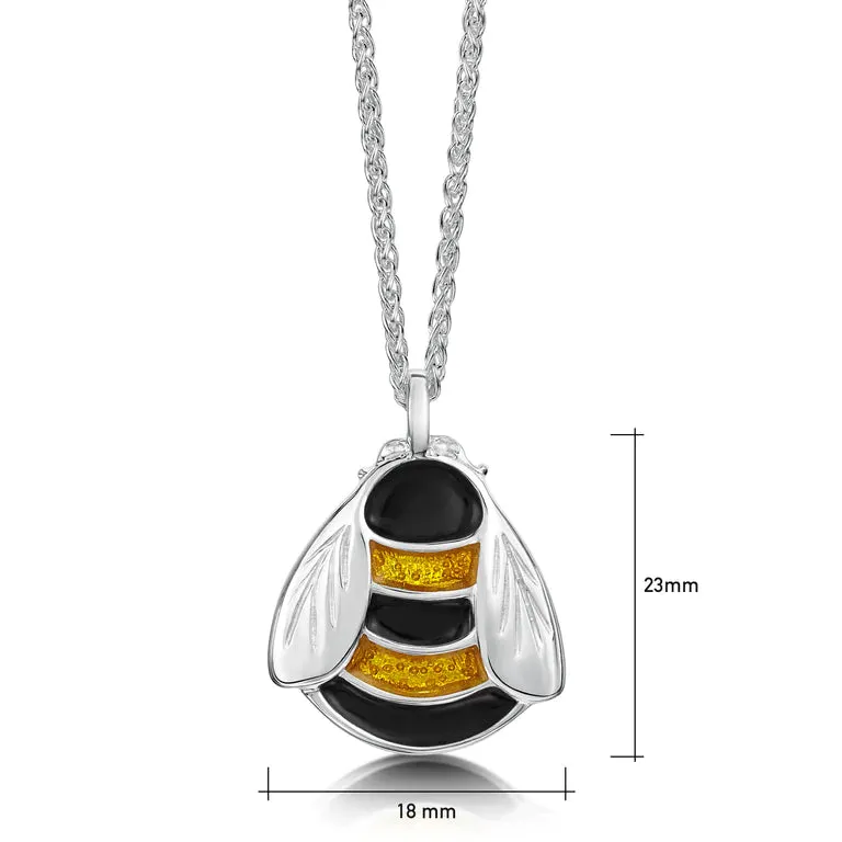 Sheila Fleet Bumblebee Enamel Dress Pendant in Yellow and Black Enamel (EPX273-YELBK)