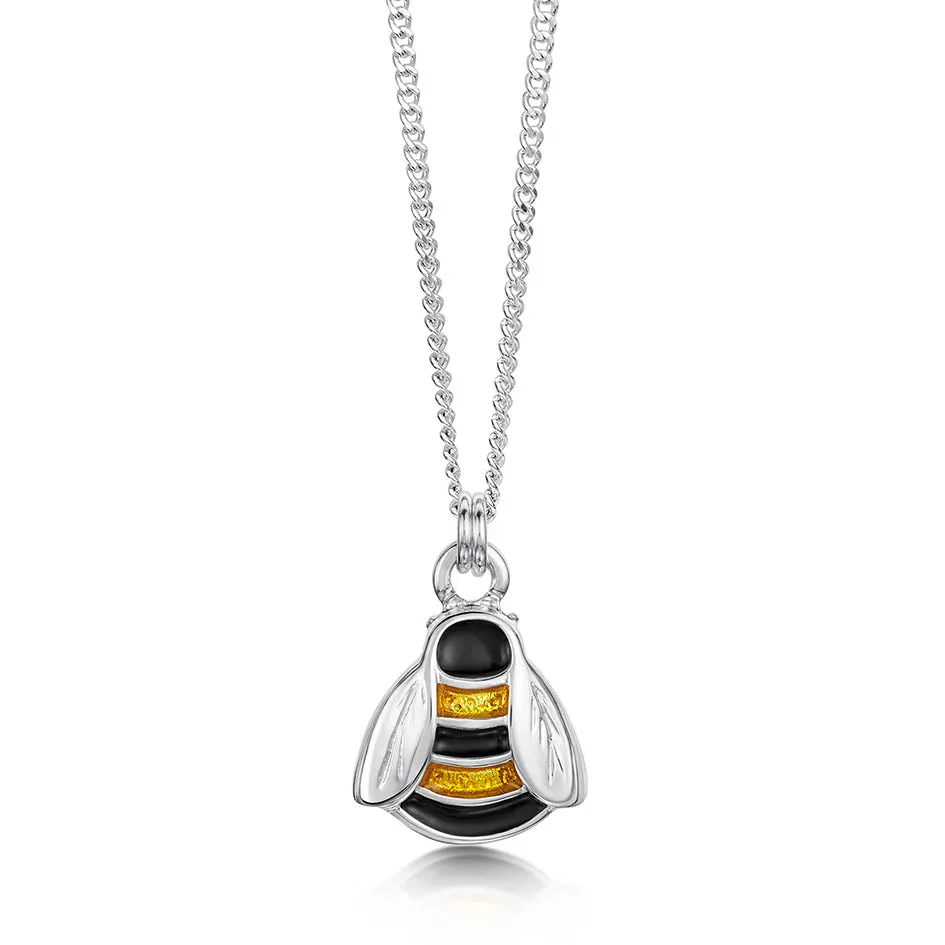 Sheila Fleet Bumblebee Enamel Dress Pendant in Yellow and Black Enamel (EPX273-YELBK)