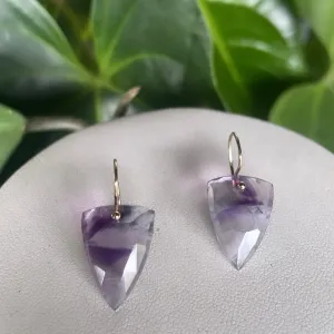 Shield Trapiche amethyst earrings