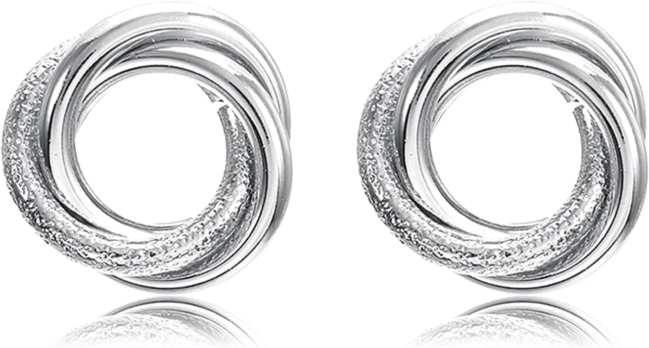 Silver Clip on Earrings Women Hypoallergenic Non Pierced Earrings for Women Rotary Wrap Clip on Hoop Earrings