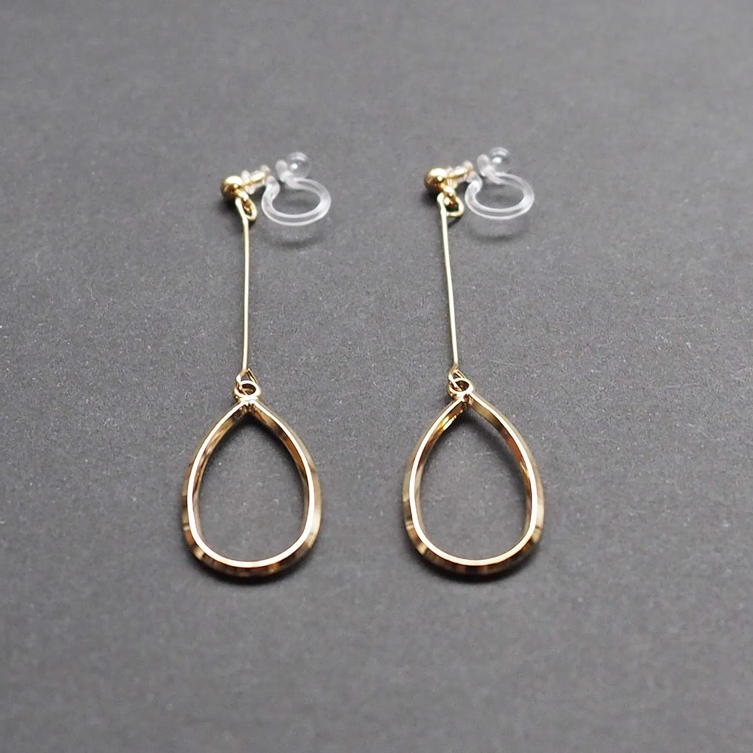 Silver Dangle Invisible Clip On Earrings for Women Not Pierced Comfortable Gold Long Chain Triangle Fringe Hoop Clip On Earrings Miyabi Grace