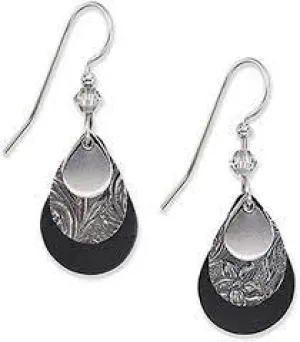 Silver Forest Silver Layered Tear Drop Earrings