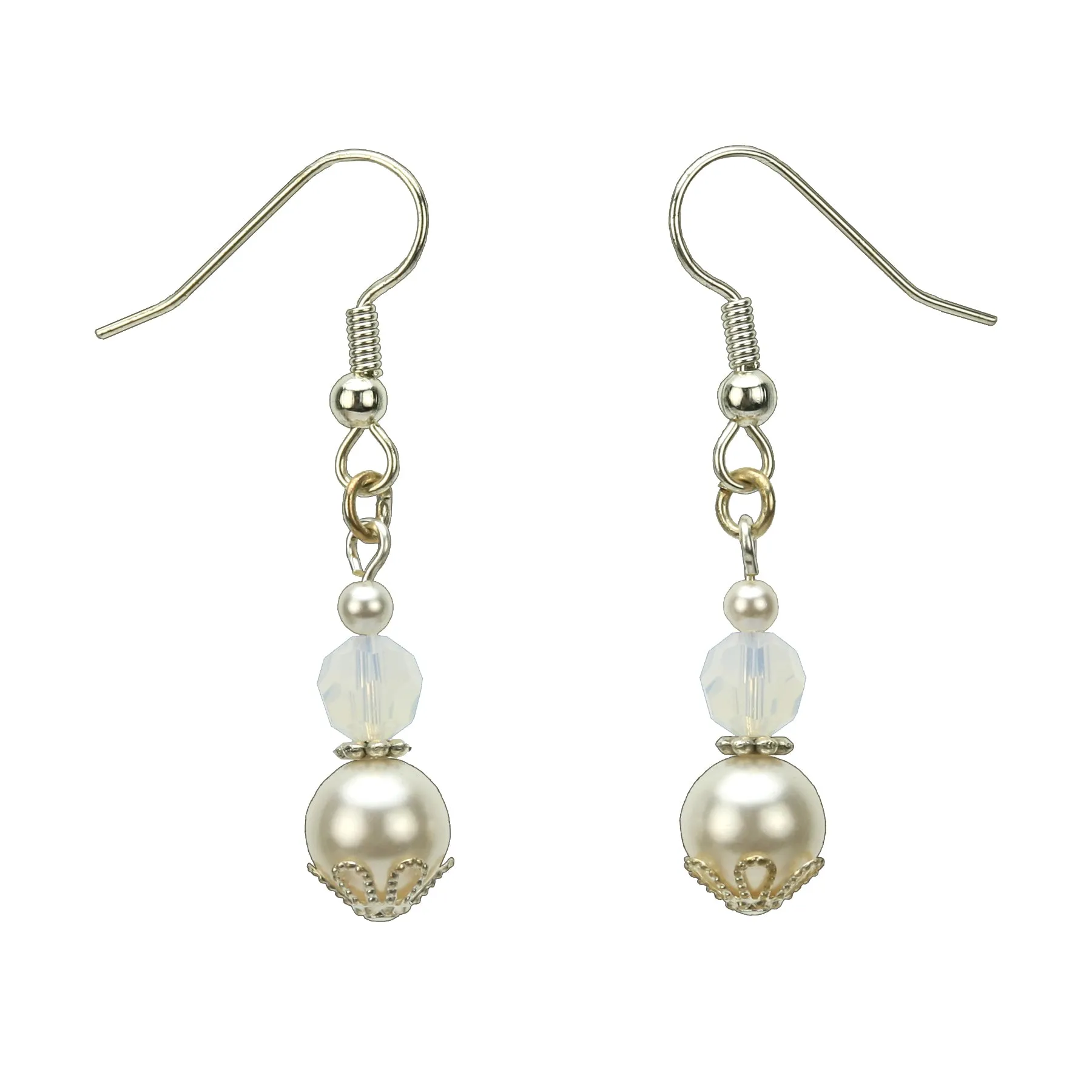 Silver October Birthstone Earrings