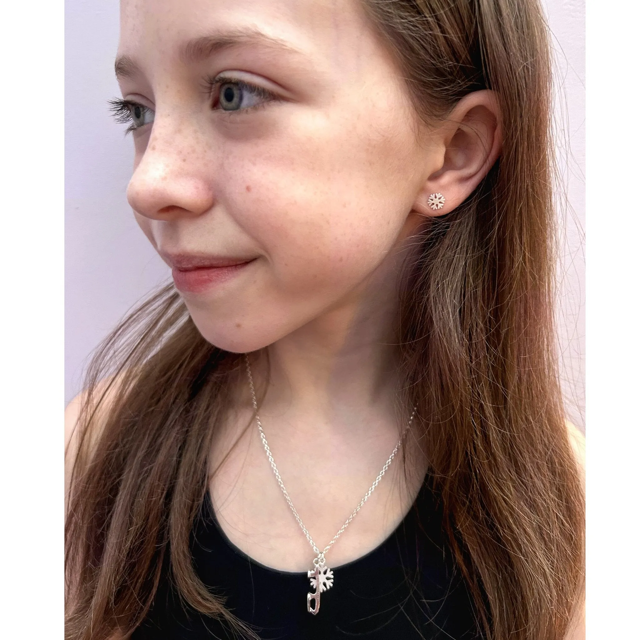Silver Snowflake Stud Earrings