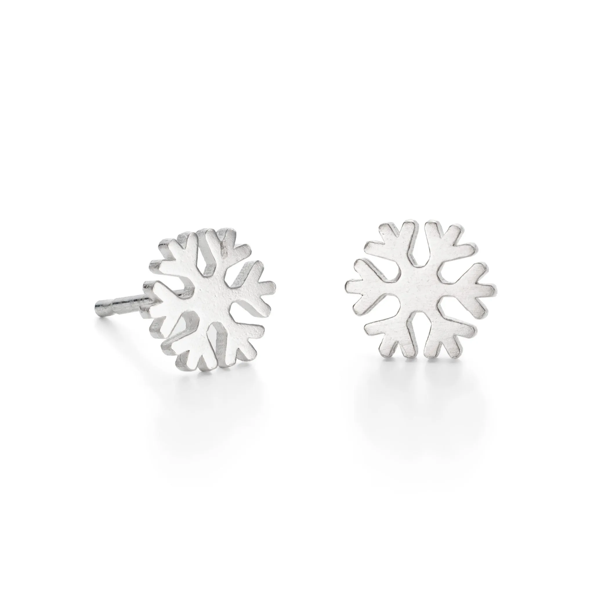 Silver Snowflake Stud Earrings