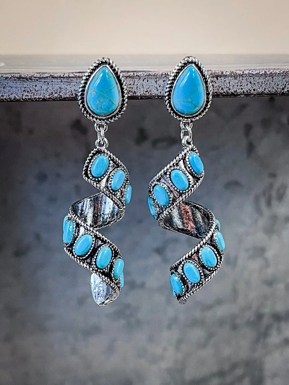 Sister Post Dangle Earrings - Silver