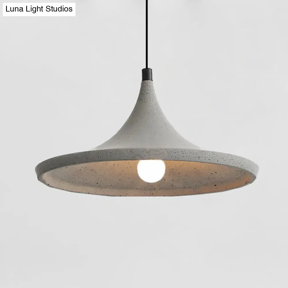 Sleek Grey Cone Suspension Pendant Ceiling Light for Dining Room