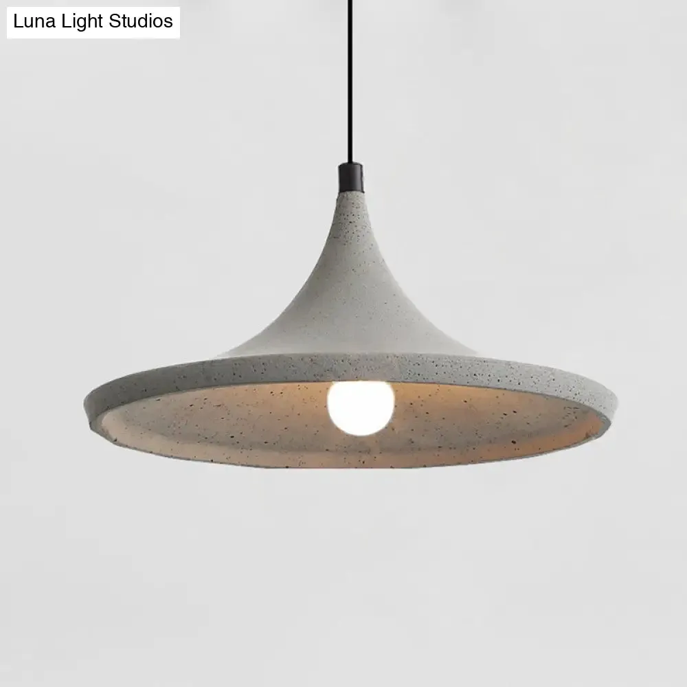 Sleek Grey Cone Suspension Pendant Ceiling Light for Dining Room