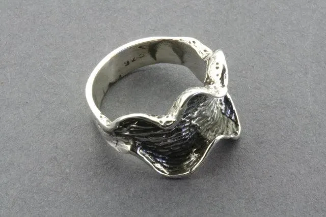 Small ox clam ring - sterling silver