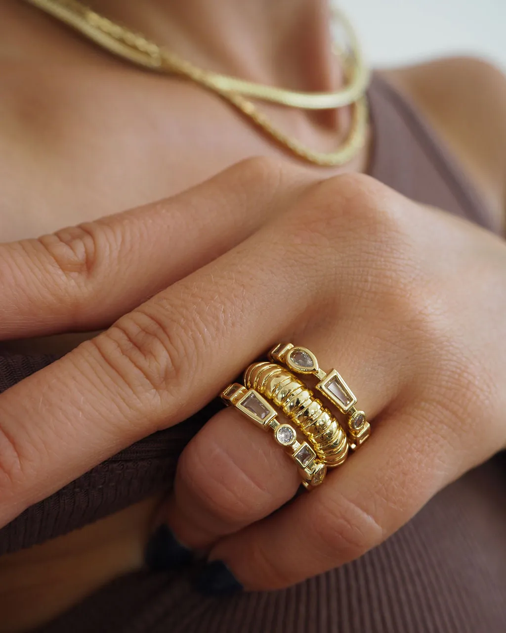 Snake Chain Ring- Gold