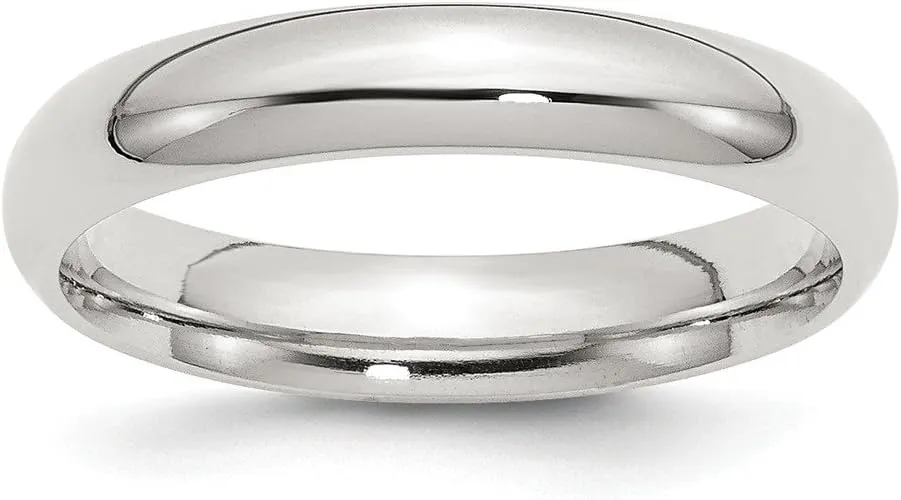 Solid 925 Sterling Silver 4mm Comfort Fit Plain Classic Wedding Band Ring