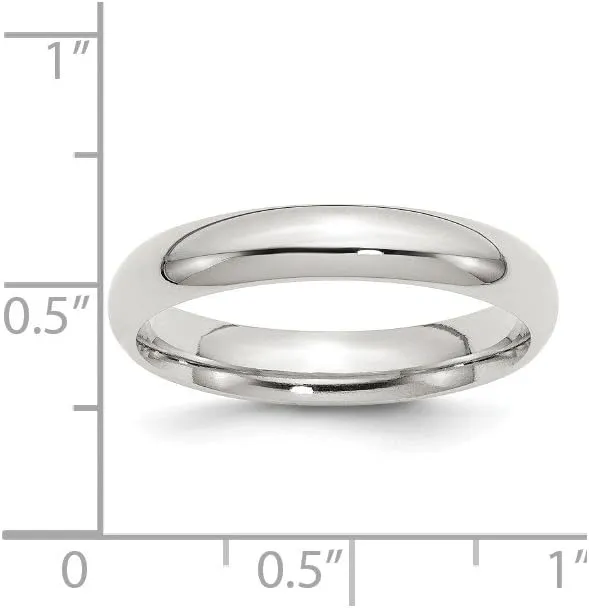 Solid 925 Sterling Silver 4mm Comfort Fit Plain Classic Wedding Band Ring