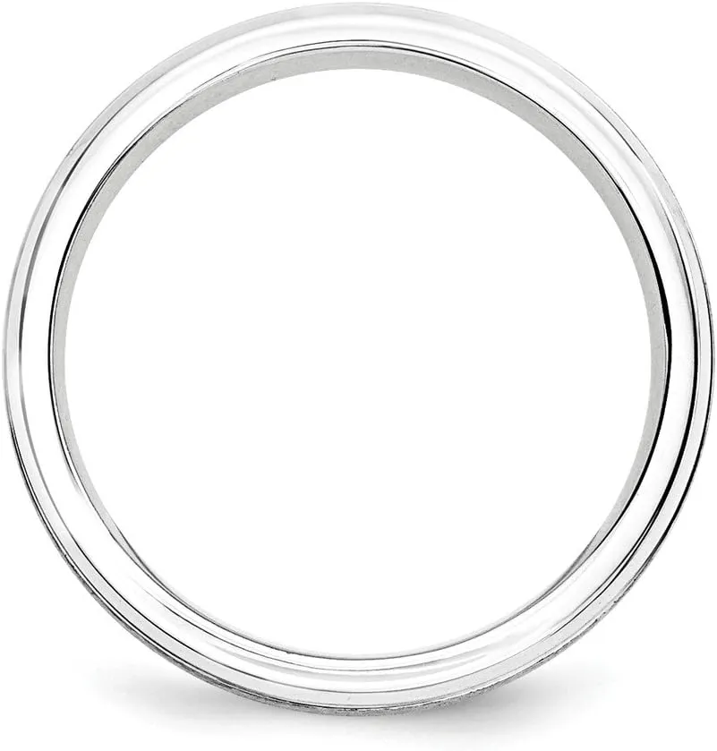 Solid 925 Sterling Silver 6mm Matte Brushed Finish Unique Wedding Band Ring