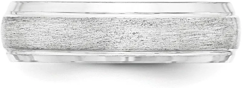 Solid 925 Sterling Silver 6mm Matte Brushed Finish Unique Wedding Band Ring